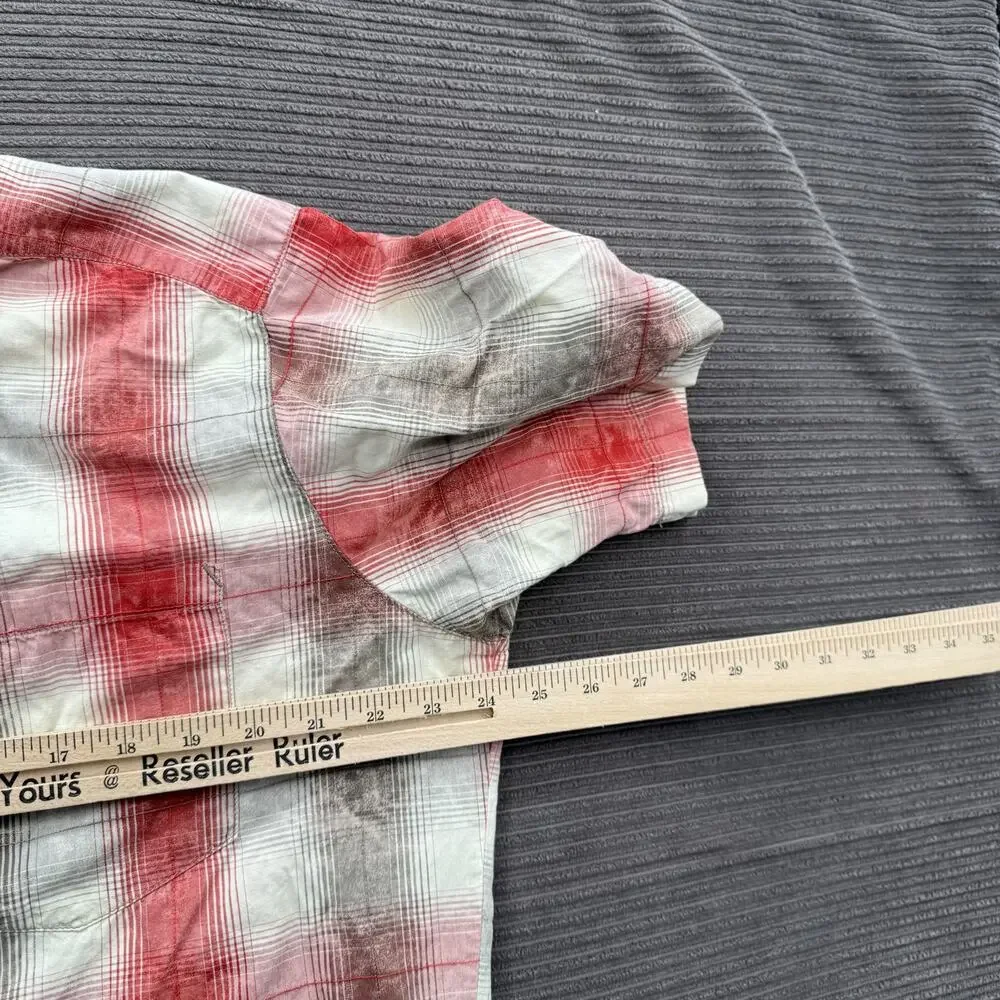 Mountain Hard Wear Shirt Mens Medium Red Plaid Short Sleeve Button Up‎ Outdoor